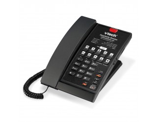 Alcatel Lucent - VTech A2210 Matte-Black Contemporary Analog Corded Desk & Bed Phone, 1-Line, 10 Speed Dial keys - 3JE40001AA